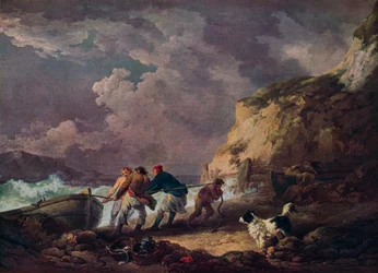 Tengerpart: Halászok csónakban, 1791.
