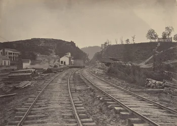 Az Allatoona-hágó észak felé néz, Georgia, 1860-as évek.