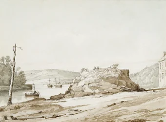 Briton Ferry (szepia mosás és ceruza, papír)