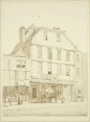 Stag and Hounds (Piepowder Court) (ceruza és akvarell papíron)