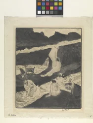 A fürdőzők (szárazpont)