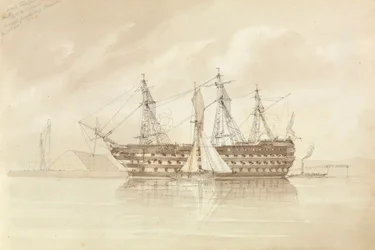 HMS "Trafalgar" Sheernessnél, a "Shannon"-ról, 1850. december 28.