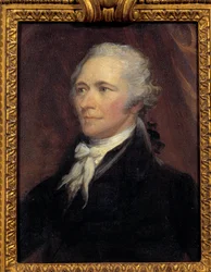 Alexander Hamilton (1757-1804) az Egyesült Államok pénzügyminiszterének portréja George Healy (1808-1894) festménye 19. század V. 0,25x0,2 m - Alexander Hamilton (1757-1804), az Egyesült Államok pénzügyminiszterének portréja. Festés által