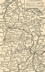 Térkép a somme-i csata illusztrálására, 1919.