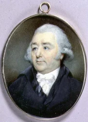 John Flaxman miniatűr portréja, 1798 körül (akvarell elefántcsonton)