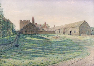 Halton Castle, Northumberland, keleti oldal, 19. század (akvarell)