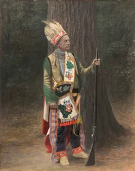 Fehér ember Chippewa jelmezben, 19. század vége – 20. század eleje.