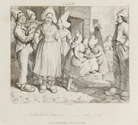 Családi csoport, Caen, 1821 körül (rézkarc)