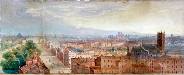 Légifelvétel a Knightsbridge-ről, London, c1845