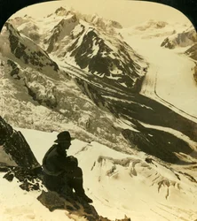 A Tasman és Rudolph gleccserek, Déli-Alpok, Új-Zéland, 1909.