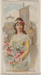 Guadalupe ünnepe, Mexikó, a Holidays N80 sorozatból, Duke márkájú cigarettákhoz, 1890., 1890.