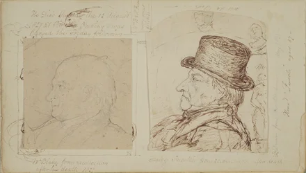 Nyulak tanulmányozása William Blake és Henry Fuseli egymásra helyezett portréival (grafit és tinta papíron)