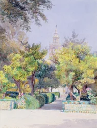 Az Alcazar kertjében, Sevilla, 1893