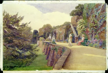 A terasz a Berkeley kastélyban, Gloucestershire, 1887