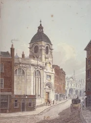 Szent Benet Fink templom, Threadneedle Street, London City, 1810