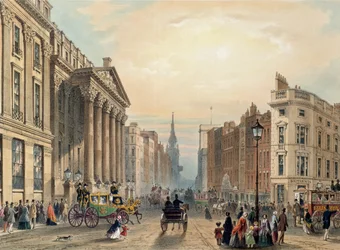 Cheapside felé néző kastély, Thomas Picken (megh. 1870) metszete, kiadója Ackermann 1851