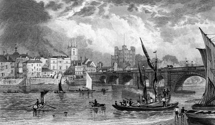 Rochester híd, H. Adlard metszete, 1830 körül