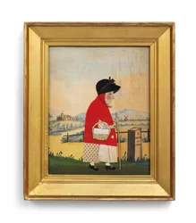 A lúd nő egy mérföldkő előtt, 1840 körül (vágott filc) (2563144-es pár)