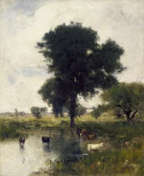 Szarvasmarha a medencében (Nyári táj), 1880