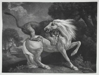 Oroszlán által megtámadt ló, 1788.