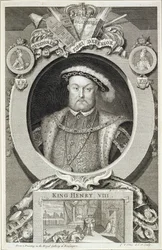 Henrik VIII (1491-1547), a Kensingtoni Királyi Galériában készült festménye után