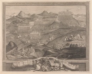 A Carberry-hegy csatatömbje Edinburgh közelében Mary skót királynő átadásával a Konföderációs Skócia Lordoknak, és Earl Bothwell szökésével, 1567