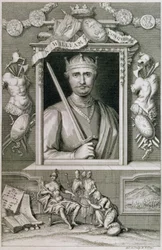 I. Vilmos Hódító (1027-87) Anglia királya 1066-ból, a művész által metszett (metszet)