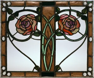 Ajtó, 1897 körül (festett üveg)