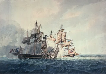 Az akció a Őfelsége Sloopja, Bonne Citoyenne és a francia La Furieuse fregatt között 1809. július 6-án a Nyugati-szigeteken, R und D Havell metszetében, Robert Cribb 1810-ben adta ki.