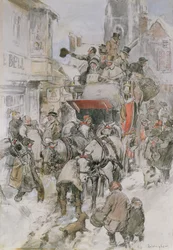 The Christmas Stagecoach (ceruza, wc és testszín)