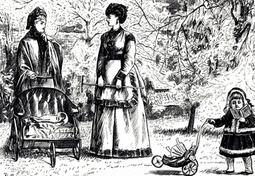 Egy rajzfilm „Öröklés vagy vizionista?” címmel. Illusztrálta: George du Maurier (1834-1896) francia-brit karikaturista és író