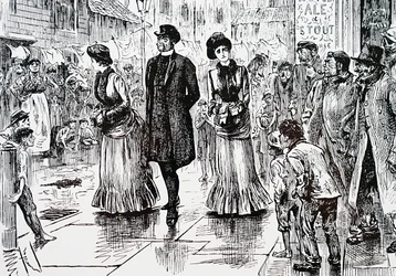 Az alsóbb rendek ellenőrzése. George du Maurier (1834-1896) francia-brit karikaturista és író