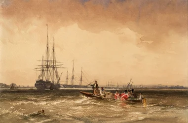 A Medwayen (Tengerészgyalogosok az Indiamanhoz tartanak, Northfleet)