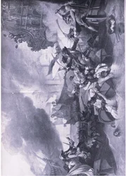 A La Hogue-i csata, 1692. május 23-24.: A francia flotta megsemmisítése, illusztráció a brit szárazföldi és tengeri csatákból, 1915
