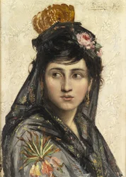 Egy utazó táncos (olaj, mahagóni panel)