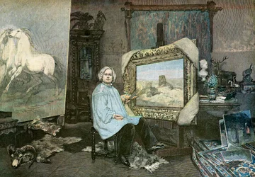 Rosa Bonheur művésznő a műtermében