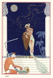 Egy királynő áll, égett illatú, ókori Egyiptom 1928 (nyomtatás)