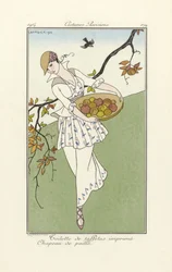 Day Dress from Costumes Parisiens, pub. 1914 (sablonnyomat)