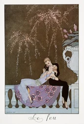 Tűz, George Barbier (1882-1932) litográfiája, Falbalas et Fanfreluches, Almanach des Modes Presentes, Passees et Futures