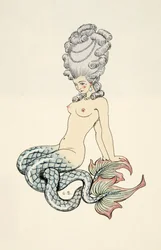 Mermaid, Pierre Choderlos de Laclos (1741-1803) „Les Liaisons Dangereuses” című könyvéből, pub. 1934 (sablonnyomat)
