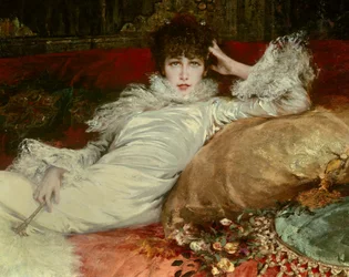 Sarah-Henriette Bernard, Sarah Bernhardt néven ismert színésznő (1844-1923) portréja.