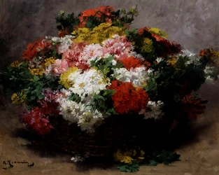 Többszínű asztrák. Georges Jeannin (1841-1925) festménye Magángyűjtemény.