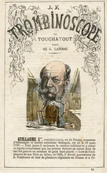Guillaume Ier - GUGLIELMO I - illusztráció a "Le Trombinoscope" című szatirikus politikai folyóiratból, amelyet Leon-Charles Bienvenu, Touchatout (1835-1910) monográfia N. 13, Párizs, készített