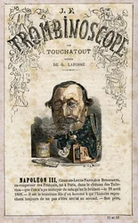 NAPOLEON III (1808-1873) - illusztráció Leon-Charles Bienvenu szatirikus politikai folyóiratából, a "Le Trombinoscope"-ból, Touchatout (1835-1910) monográfia N. 11 e 12, Párizs.