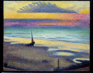 Strand Heistben (Knokke-Heist vagy Knokke-Heist, Belgium). Georges Lemmen festmény (1865-1916) Ec. Bel.