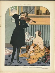 Georges Leonnec (1881-1940) illusztrációja a Le Rire, 21/09/12 - Törökország - Zene, hegedű