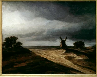 A Montmartre környéke Párizsi táj malom. Georges Michel (1763-1843) festménye 18. század V. 0,64 X 0,80 m Párizs, Musee du Louvre