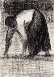 egy parasztasszony, kezekkel a földben; Paysanne les Mains au Sol, 1882 körül