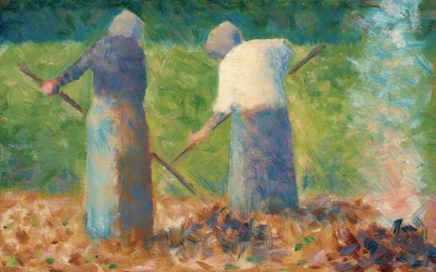 Szénakészítők Montfermeilben, 1882 körül (olaj, fa)