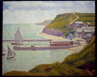 Port en Bessin, kikötő előtt, maree haute Georges Seurat festménye (1859-1891) 1888 V. 0,67x0,82 m. Párizs, Musee d
